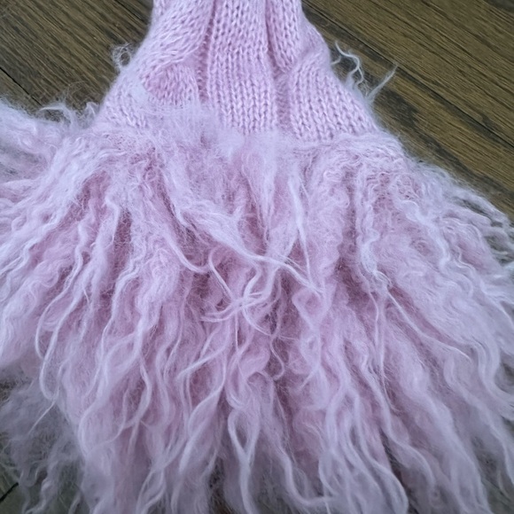 Women's Pink Feathered Sweater - Picture 7 of 7